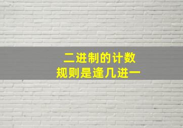 二进制的计数规则是逢几进一