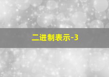 二进制表示-3