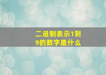 二进制表示1到9的数字是什么