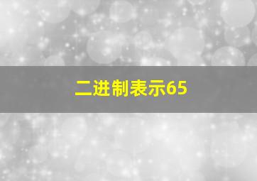 二进制表示65