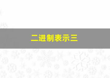 二进制表示三