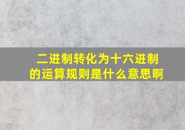 二进制转化为十六进制的运算规则是什么意思啊