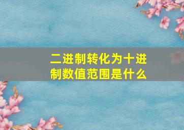 二进制转化为十进制数值范围是什么