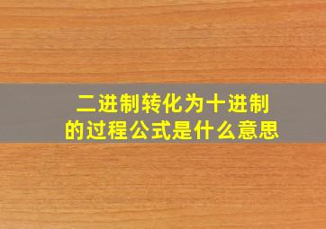 二进制转化为十进制的过程公式是什么意思