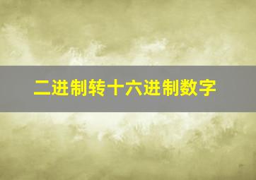 二进制转十六进制数字