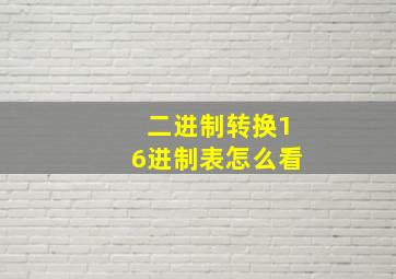 二进制转换16进制表怎么看