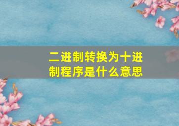 二进制转换为十进制程序是什么意思