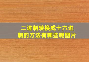 二进制转换成十六进制的方法有哪些呢图片