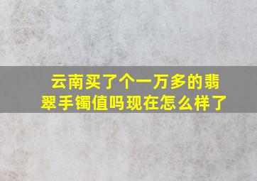 云南买了个一万多的翡翠手镯值吗现在怎么样了