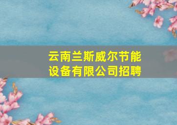 云南兰斯威尔节能设备有限公司招聘