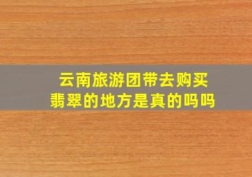 云南旅游团带去购买翡翠的地方是真的吗吗