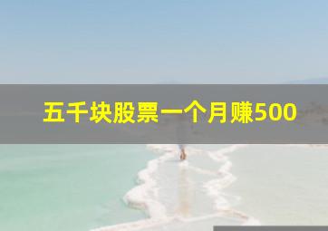 五千块股票一个月赚500