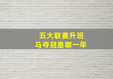 五大联赛升班马夺冠是哪一年