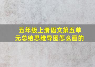 五年级上册语文第五单元总结思维导图怎么画的