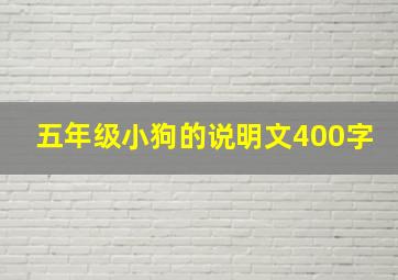 五年级小狗的说明文400字