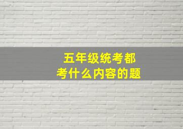 五年级统考都考什么内容的题