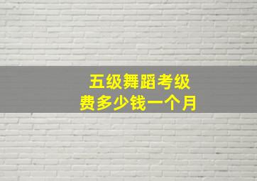 五级舞蹈考级费多少钱一个月