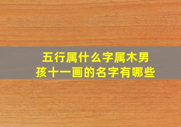 五行属什么字属木男孩十一画的名字有哪些