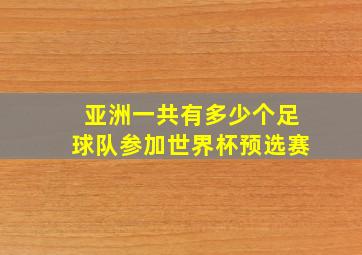 亚洲一共有多少个足球队参加世界杯预选赛