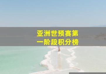 亚洲世预赛第一阶段积分榜