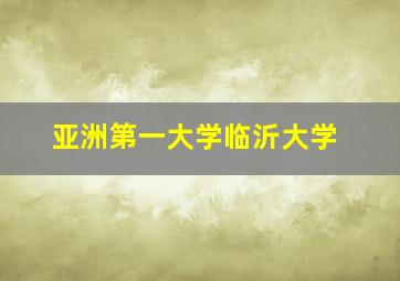 亚洲第一大学临沂大学