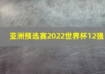 亚洲预选赛2022世界杯12强