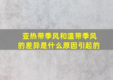 亚热带季风和温带季风的差异是什么原因引起的