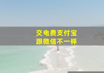 交电费支付宝跟微信不一样