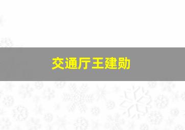 交通厅王建勋