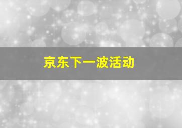 京东下一波活动