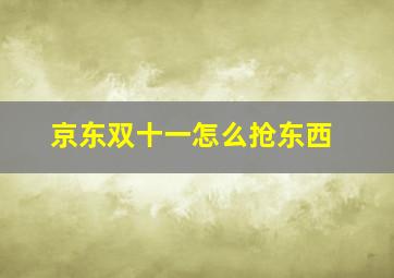 京东双十一怎么抢东西