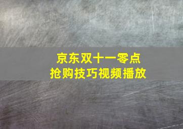 京东双十一零点抢购技巧视频播放