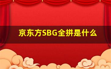 京东方SBG全拼是什么