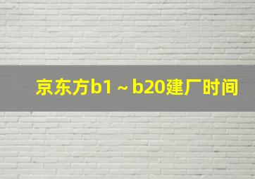 京东方b1～b20建厂时间