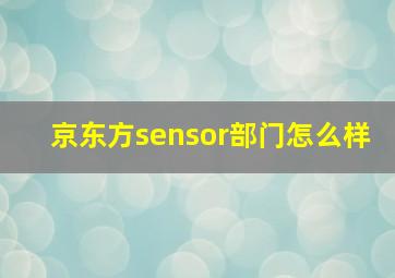 京东方sensor部门怎么样