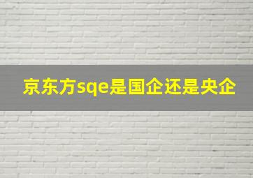 京东方sqe是国企还是央企