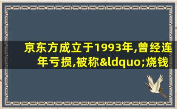 京东方成立于1993年,曾经连年亏损,被称“烧钱王”