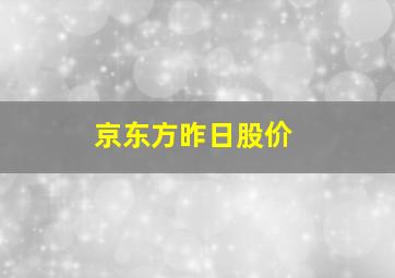 京东方昨日股价