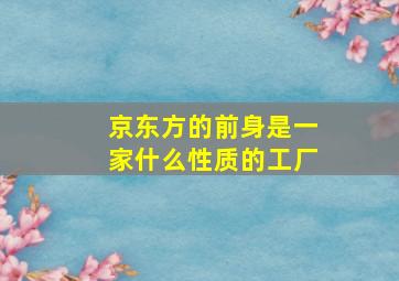 京东方的前身是一家什么性质的工厂