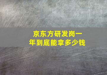 京东方研发岗一年到底能拿多少钱