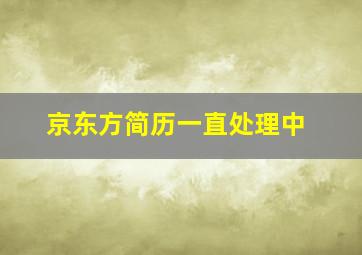 京东方简历一直处理中