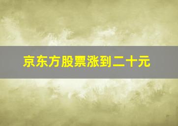 京东方股票涨到二十元