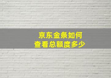 京东金条如何查看总额度多少