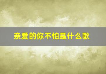 亲爱的你不怕是什么歌