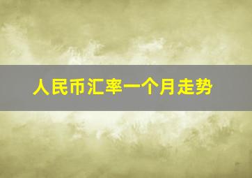 人民币汇率一个月走势