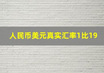 人民币美元真实汇率1比19