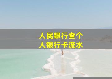 人民银行查个人银行卡流水