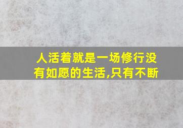 人活着就是一场修行没有如愿的生活,只有不断