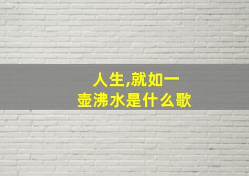 人生,就如一壶沸水是什么歌