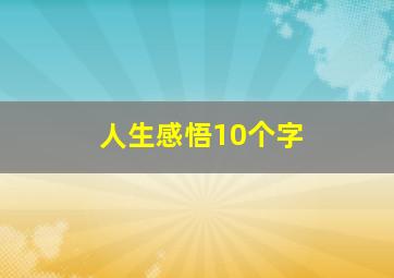 人生感悟10个字